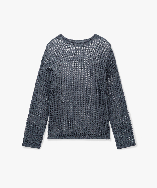 MONGDOL(モンドル)の「ペーパーネットシースルーニットトップチャコールMDKT126CHARCOAL(ニット/セーター・レディース・その他・F)」の6枚目の写真