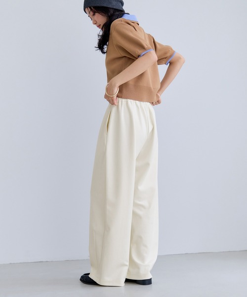 VIS（ビス）の「カットカーブスラックスパンツ（スラックス・レディース・ブラック/オフホワイト・FREE）」の16枚目の写真