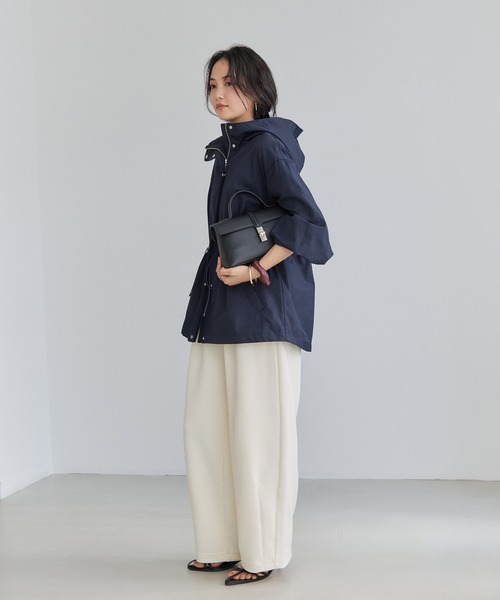 VIS（ビス）の「カットカーブスラックスパンツ（スラックス・レディース・ブラック/オフホワイト・FREE）」の12枚目の写真