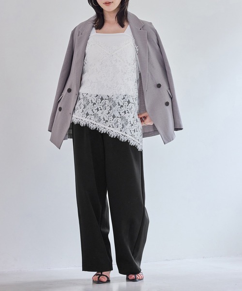 VIS（ビス）の「カットカーブスラックスパンツ（スラックス・レディース・ブラック/オフホワイト・FREE）」の22枚目の写真