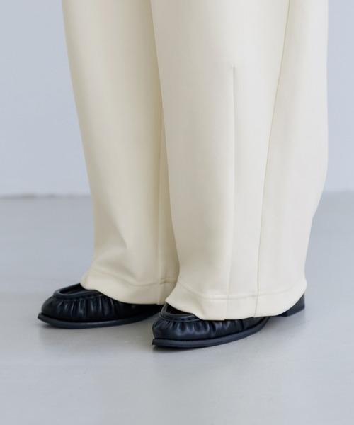 VIS（ビス）の「カットカーブスラックスパンツ（スラックス・レディース・ブラック/オフホワイト・FREE）」の19枚目の写真