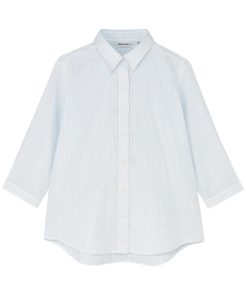 TOKYO SHIRTS(トウキョウシャツ)の「【Pitta Re:)】ふわっとガーゼシャツ レギュラーシルエット 七分袖 綿100% レディース カジュアルシャツ(シャツ/ブラウス・レディース・サックスブルー・M)」の1枚目の写真