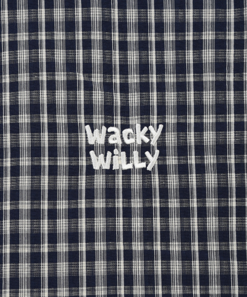 Wacky WiLLy(ワッキーウィリー)の「シアサッカー チェック 長袖シャツ ネイビー(シャツ/ブラウス・レディース・その他・SMALL/MEDIUM/LARGE/X-LARGE)」の5枚目の写真