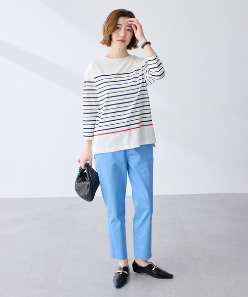 Petit Honfleur(プチオンフルール)の「ボーダーTシャツ【オーガニックコットンブレンド・綿100%】(Tシャツ/カットソー・レディース・ネイビー/ホワイト・M/L)」の13枚目の写真