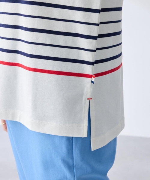 Petit Honfleur(プチオンフルール)の「ボーダーTシャツ【オーガニックコットンブレンド・綿100%】(Tシャツ/カットソー・レディース・ネイビー/ホワイト・M/L)」の16枚目の写真