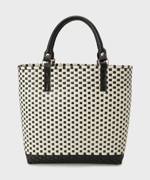 INDIVI(インディヴィ)の「【配色デザイン】メルカド編みスクエアバッグ(トートバッグ・レディース・ダークブラウン系4/ブラック系4・00)」の9枚目の写真