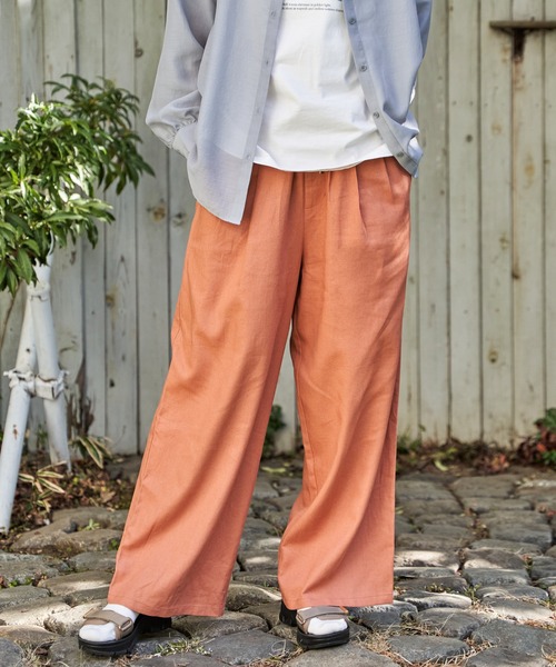 ikka(イッカ)の「麻混ベルト付きイージーパンツ(その他パンツ・レディース・ベージュ/ネイビー/オレンジ/チャコール・L/M/S)」の4枚目の写真