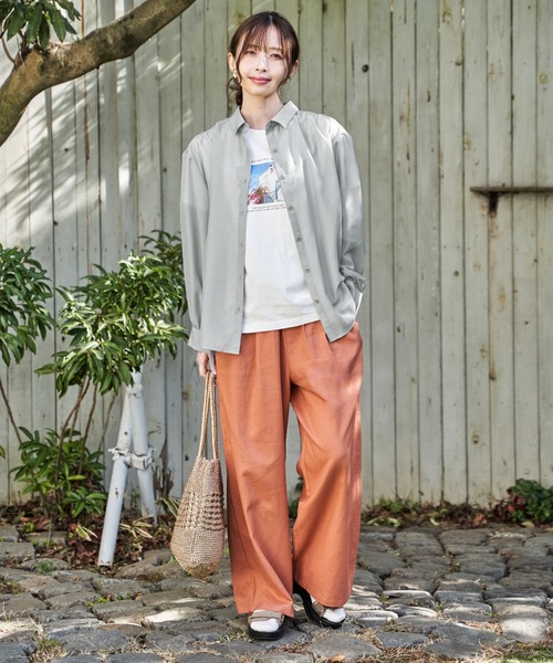 ikka(イッカ)の「麻混ベルト付きイージーパンツ(その他パンツ・レディース・ベージュ/ネイビー/オレンジ/チャコール・L/M/S)」の14枚目の写真