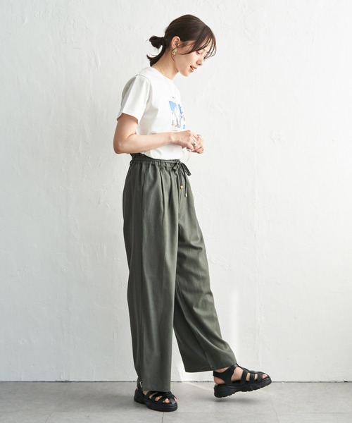 ikka(イッカ)の「麻混ベルト付きイージーパンツ(その他パンツ・レディース・ベージュ/ネイビー/オレンジ/チャコール・L/M/S)」の18枚目の写真
