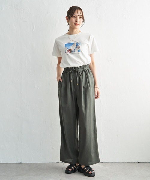 ikka(イッカ)の「麻混ベルト付きイージーパンツ(その他パンツ・レディース・ベージュ/ネイビー/オレンジ/チャコール・L/M/S)」の19枚目の写真