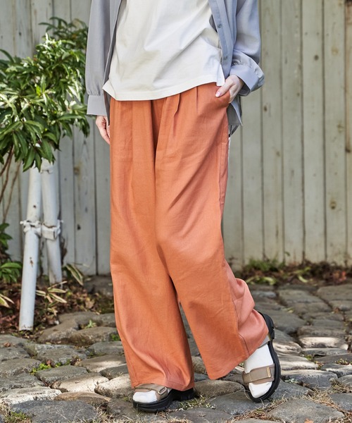 ikka(イッカ)の「麻混ベルト付きイージーパンツ(その他パンツ・レディース・ベージュ/ネイビー/オレンジ/チャコール・L/M/S)」の11枚目の写真