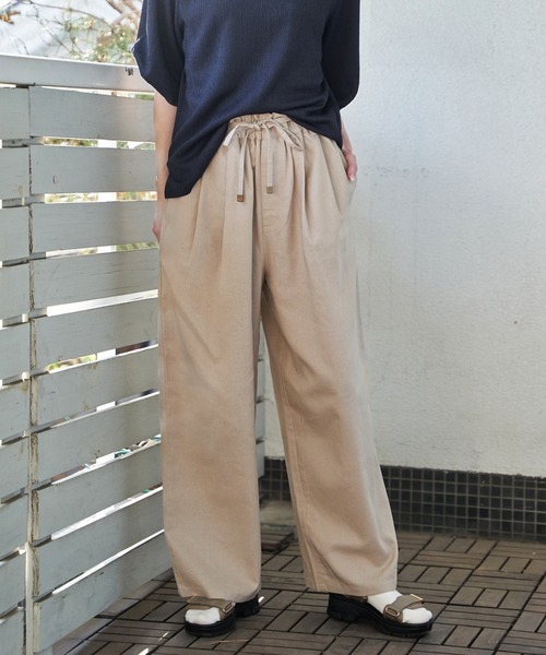 ikka(イッカ)の「麻混ベルト付きイージーパンツ(その他パンツ・レディース・ベージュ/ネイビー/オレンジ/チャコール・L/M/S)」の6枚目の写真