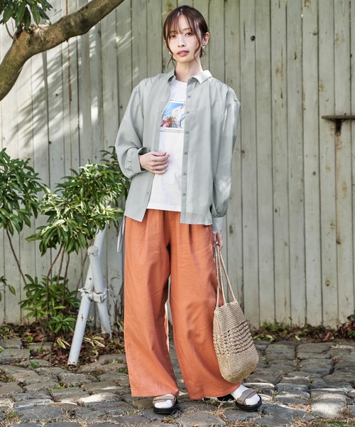 ikka(イッカ)の「麻混ベルト付きイージーパンツ(その他パンツ・レディース・ベージュ/ネイビー/オレンジ/チャコール・L/M/S)」の13枚目の写真