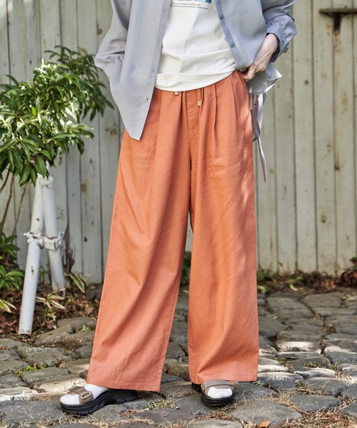 ikka(イッカ)の「麻混ベルト付きイージーパンツ(その他パンツ・レディース・ベージュ/ネイビー/オレンジ/チャコール・L/M/S)」の12枚目の写真