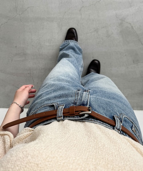 CANAL JEAN(キャナルジーン)の「El mar レザー細ベルト(ベルト・レディース・キャメル/ブラウン/ブラック・ONE SIZE)」の1枚目の写真