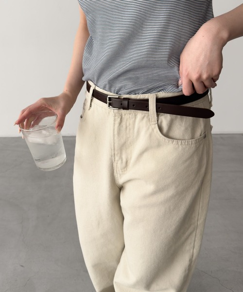 CANAL JEAN(キャナルジーン)の「El mar レザー細ベルト(ベルト・レディース・キャメル/ブラウン/ブラック・ONE SIZE)」の3枚目の写真