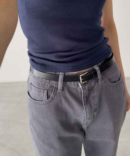 CANAL JEAN(キャナルジーン)の「El mar レザー細ベルト(ベルト・レディース・キャメル/ブラウン/ブラック・ONE SIZE)」の2枚目の写真