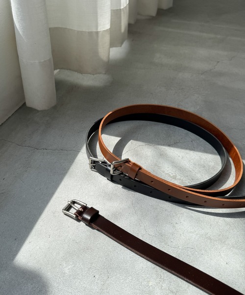 CANAL JEAN(キャナルジーン)の「El mar レザー細ベルト(ベルト・レディース・キャメル/ブラウン/ブラック・ONE SIZE)」の4枚目の写真