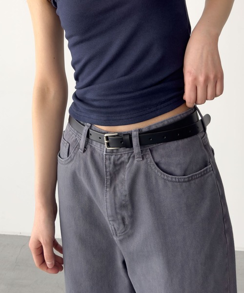 CANAL JEAN(キャナルジーン)の「El mar レザー細ベルト(ベルト・レディース・キャメル/ブラウン/ブラック・ONE SIZE)」の6枚目の写真