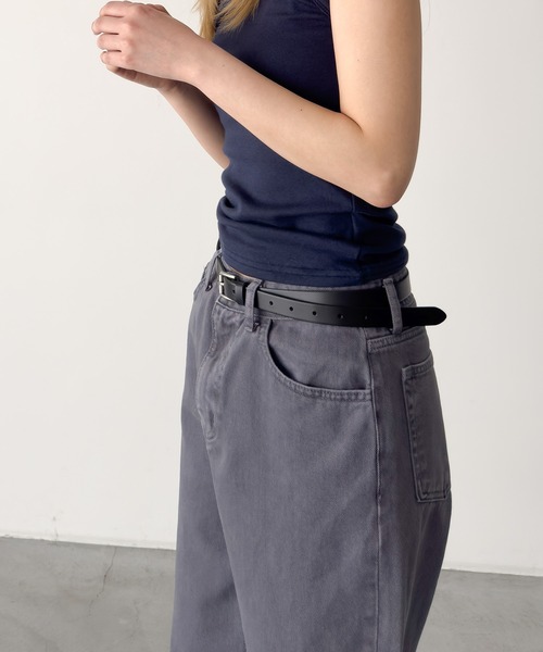 CANAL JEAN(キャナルジーン)の「El mar レザー細ベルト(ベルト・レディース・キャメル/ブラウン/ブラック・ONE SIZE)」の7枚目の写真