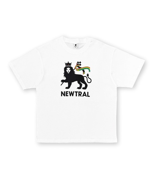 ムラサキスポーツ(ムラサキスポーツ)の「NEWTRAL/ニュートラル 半袖 Tシャツ ロゴ Jah Lion NT2262015(Tシャツ/カットソー・メンズ・ホワイト/ブラック・L/XL)」の1枚目の写真