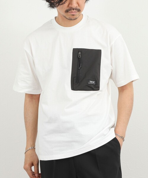NOLLEY’S(ノーリーズ)の「【TAION/タイオン】MOUNTAIN POCKET T-SHIRT ポケットTシャツ 26SS(Tシャツ/カットソー・メンズ・ダークパープル/ブラック/ホワイト・M/L/XL)」の1枚目の写真