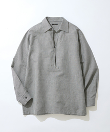 コットン/リネン チェック バルーズ シャツ