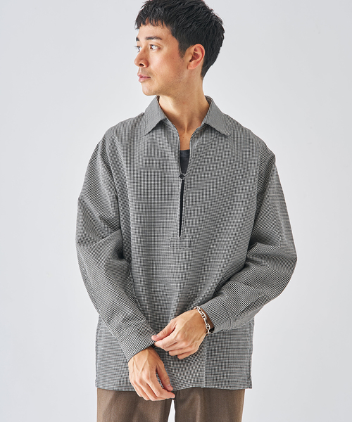 EDIFICE（エディフィス）の「コットン/リネン チェック バルーズ シャツ（シャツ/ブラウス・メンズ・ブラック・SMALL/MEDIUM/LARGE）」の4枚目の写真