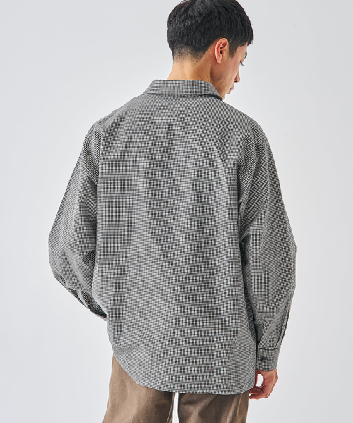 EDIFICE（エディフィス）の「コットン/リネン チェック バルーズ シャツ（シャツ/ブラウス・メンズ・ブラック・SMALL/MEDIUM/LARGE）」の7枚目の写真