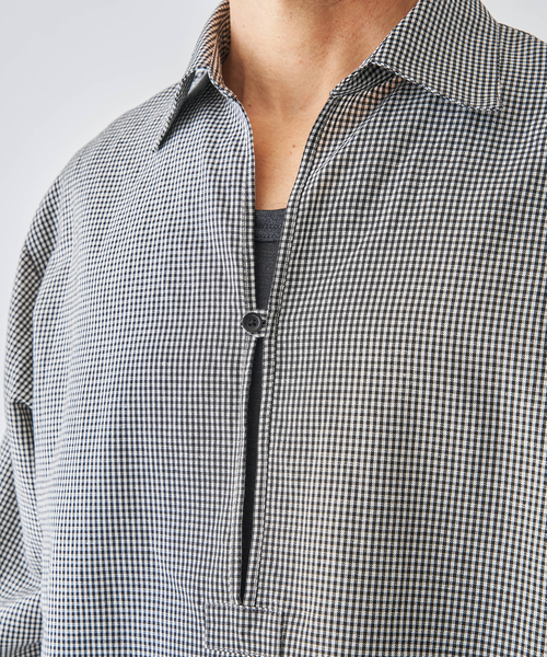 EDIFICE（エディフィス）の「コットン/リネン チェック バルーズ シャツ（シャツ/ブラウス・メンズ・ブラック・SMALL/MEDIUM/LARGE）」の8枚目の写真