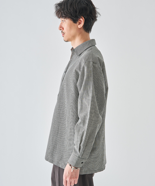 EDIFICE（エディフィス）の「コットン/リネン チェック バルーズ シャツ（シャツ/ブラウス・メンズ・ブラック・SMALL/MEDIUM/LARGE）」の14枚目の写真