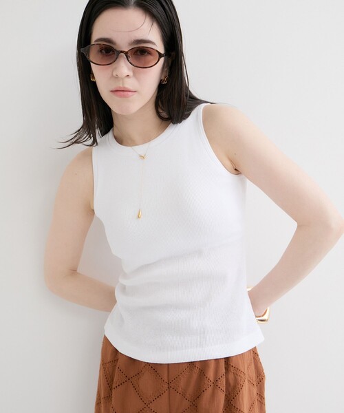 HANES(ヘインズ)の「【Hanes/ヘインズ】カップ付アメリカンスリーブタンクトップ(タンクトップ・レディース・ホワイト/レンガ/ブラック・FREE)」の12枚目の写真