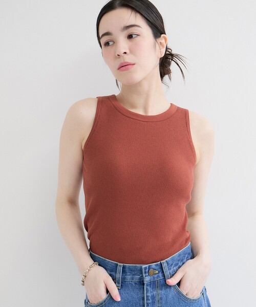 HANES(ヘインズ)の「【Hanes/ヘインズ】カップ付アメリカンスリーブタンクトップ(タンクトップ・レディース・ホワイト/レンガ/ブラック・FREE)」の13枚目の写真