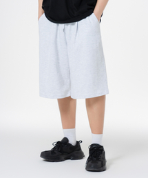 ダブルコットンワイドワンタックトレーニングショートパンツバックメランジ
