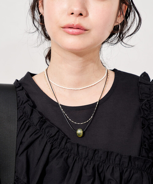 FREAK'S STORE（フリークスストア）の「マルチウェイ レイヤーネックレス/ビーズネックレス/ペンダントネックレス（ネックレス・レディース・ブルー/オフホワイト・ONE SIZE）」の10枚目の写真