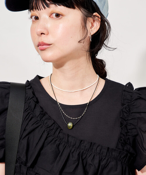 FREAK'S STORE（フリークスストア）の「マルチウェイ レイヤーネックレス/ビーズネックレス/ペンダントネックレス（ネックレス・レディース・ブルー/オフホワイト・ONE SIZE）」の11枚目の写真