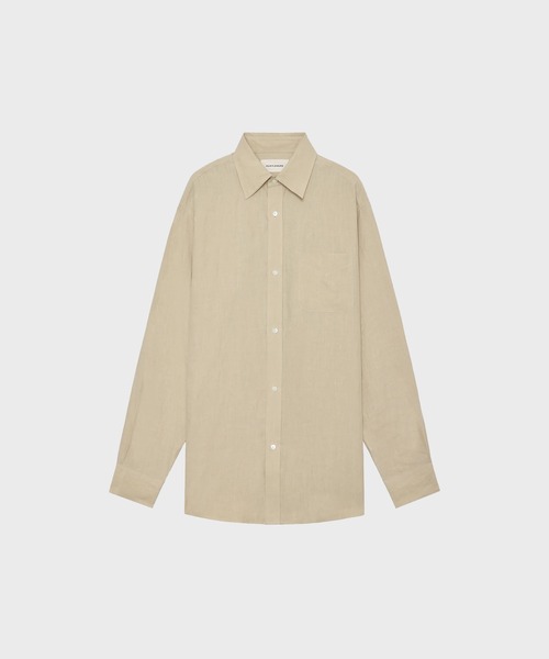 markaware(マーカウェア)の「【MARKAWARE/マーカウェア】REGULAR FIT DRESS SHIRT/80/1ヘンプタイプライター / レギュラーフィットドレスシャツ(シャツ/ブラウス・メンズ・ブラック/ホワイト/ベージュ・1/2/3)」の1枚目の写真