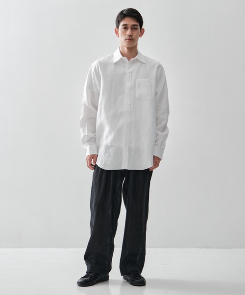 markaware(マーカウェア)の「【MARKAWARE/マーカウェア】REGULAR FIT DRESS SHIRT/80/1ヘンプタイプライター / レギュラーフィットドレスシャツ(シャツ/ブラウス・メンズ・ブラック/ホワイト/ベージュ・1/2/3)」の12枚目の写真