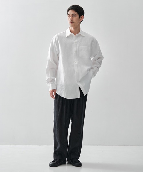 markaware(マーカウェア)の「【MARKAWARE/マーカウェア】REGULAR FIT DRESS SHIRT/80/1ヘンプタイプライター / レギュラーフィットドレスシャツ(シャツ/ブラウス・メンズ・ブラック/ホワイト/ベージュ・1/2/3)」の13枚目の写真