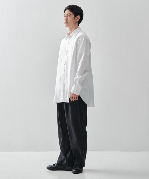 markaware(マーカウェア)の「【MARKAWARE/マーカウェア】REGULAR FIT DRESS SHIRT/80/1ヘンプタイプライター / レギュラーフィットドレスシャツ(シャツ/ブラウス・メンズ・ブラック/ホワイト/ベージュ・1/2/3)」の14枚目の写真