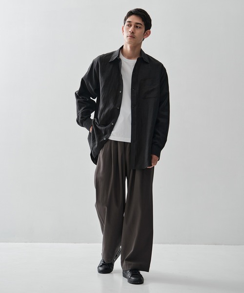 markaware(マーカウェア)の「【MARKAWARE/マーカウェア】REGULAR FIT DRESS SHIRT/80/1ヘンプタイプライター / レギュラーフィットドレスシャツ(シャツ/ブラウス・メンズ・ブラック/ホワイト/ベージュ・1/2/3)」の18枚目の写真