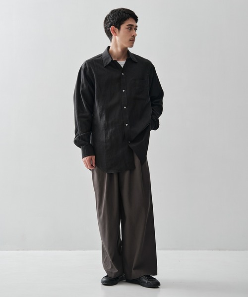 markaware(マーカウェア)の「【MARKAWARE/マーカウェア】REGULAR FIT DRESS SHIRT/80/1ヘンプタイプライター / レギュラーフィットドレスシャツ(シャツ/ブラウス・メンズ・ブラック/ホワイト/ベージュ・1/2/3)」の20枚目の写真
