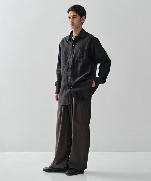 markaware(マーカウェア)の「【MARKAWARE/マーカウェア】REGULAR FIT DRESS SHIRT/80/1ヘンプタイプライター / レギュラーフィットドレスシャツ(シャツ/ブラウス・メンズ・ブラック/ホワイト/ベージュ・1/2/3)」の21枚目の写真