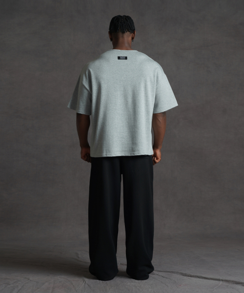 PHERMENON（フェルメノン）の「オーバーサイズ Uネック 無地 半袖Tシャツ - グレー（Tシャツ/カットソー・メンズ・グレー・1/2）」の4枚目の写真