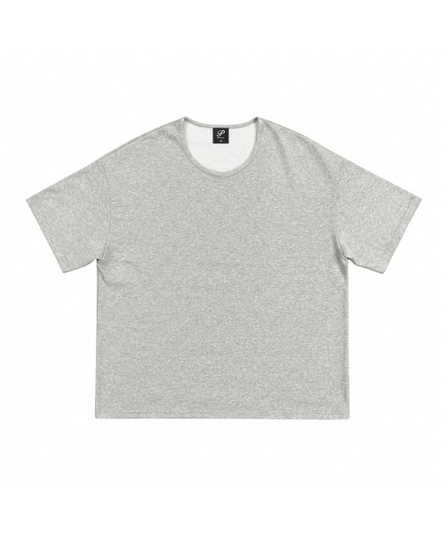 PHERMENON（フェルメノン）の「オーバーサイズ Uネック 無地 半袖Tシャツ - グレー（Tシャツ/カットソー・メンズ・グレー・1/2）」の5枚目の写真