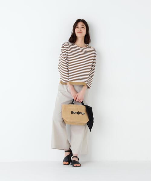 human woman(ヒューマンウーマン)の「◆天竺ボーダーカットソー(Tシャツ/カットソー・レディース・クリアブラウン/ダークインディゴブルー・MEDIUM)」の15枚目の写真