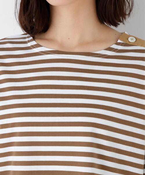 human woman(ヒューマンウーマン)の「◆天竺ボーダーカットソー(Tシャツ/カットソー・レディース・クリアブラウン/ダークインディゴブルー・MEDIUM)」の11枚目の写真