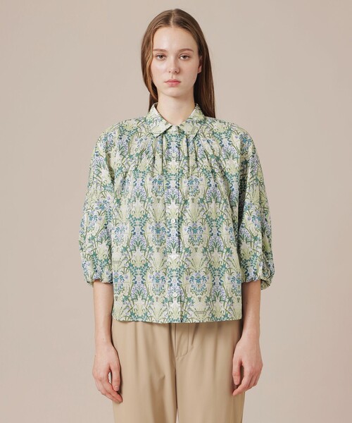 MACKINTOSH LONDON(マッキントッシュ ロンドン)の「【eclat5月号掲載】ボタニカルウォールプリントブラウス(シャツ/ブラウス・レディース・ネイビー/ベージュ・38)」の5枚目の写真