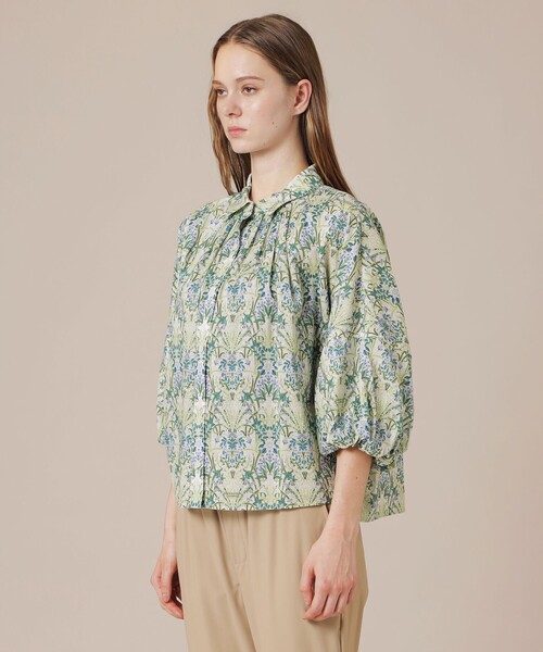 MACKINTOSH LONDON(マッキントッシュ ロンドン)の「【eclat5月号掲載】ボタニカルウォールプリントブラウス(シャツ/ブラウス・レディース・ネイビー/ベージュ・38)」の6枚目の写真