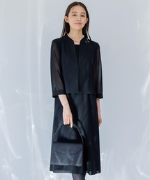 洗える】【喪服・礼服】シフォンロング丈ブラックフォーマルワンピース